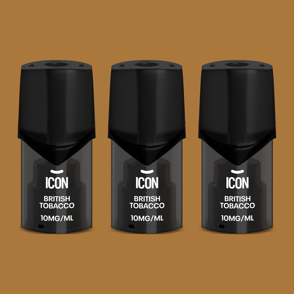 Icon Aqua Vape British Tobacco Pods 10mg (Pack of 3) Alternative