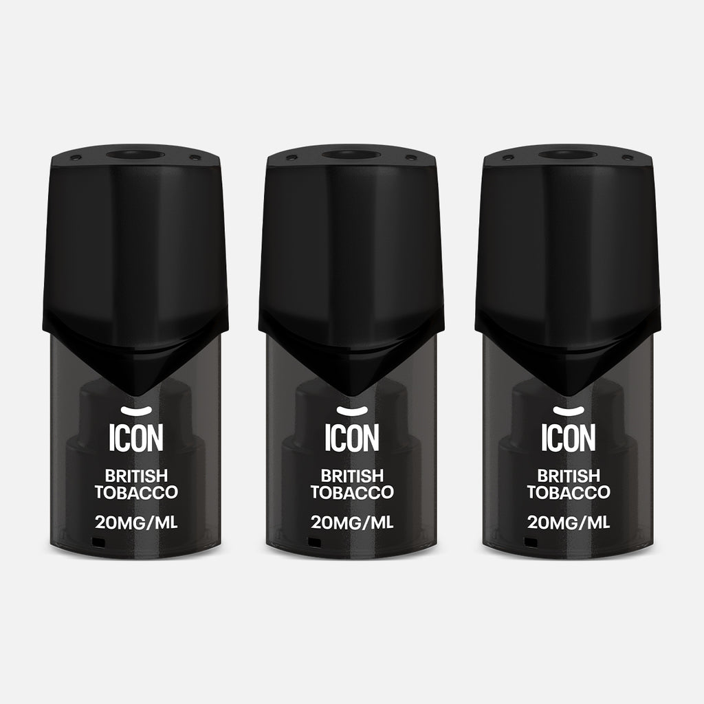 Icon Aqua Vape British Tobacco Pods 20mg (Pack of 3)